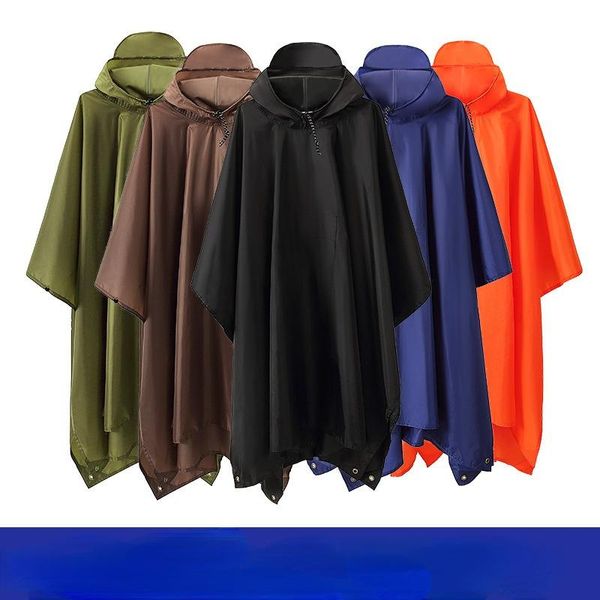 

raincoats 3 in 1 hooded rain poncho waterproof raincoat jacket for men women adults outdoor tent mat