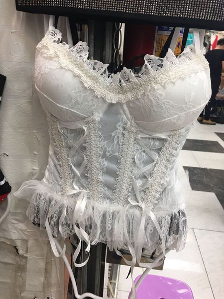 

female bra 2021 summer outer wear feminine upper sweater lace gather lean breast corset tank ladies ropa mujer ljge, White