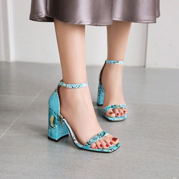 

fashion womens shoes 2021 female sandal large size snakeskin shallow mouth anti-skid high heels luxury summer new girls big clos, Black