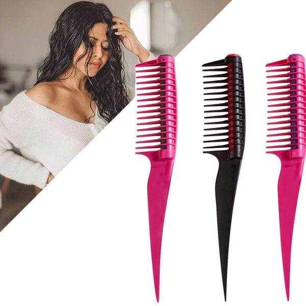 

hair brushes professional wide tooth comb removable rolling core brush dye salon coloring tools barber diy styling accessories, Silver