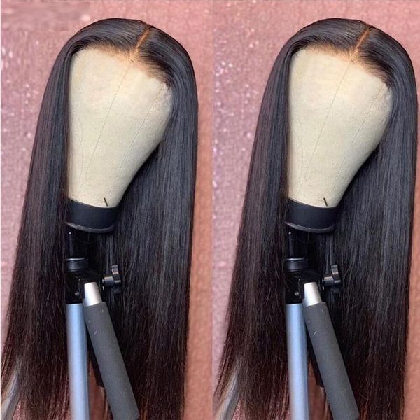 

synthetic wigs jet black large lace front wig for women with baby hair silky straight heat ressistant fiber cosplay