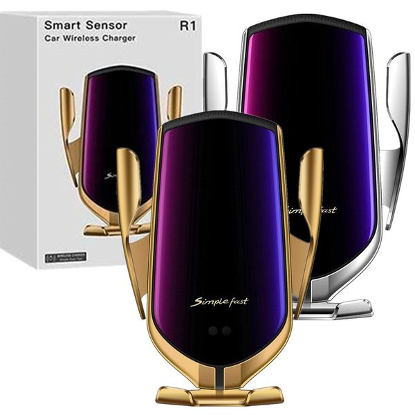 

r1 qi 10w car wireless charger for samsung iphone x xr 11 12 huawei lg