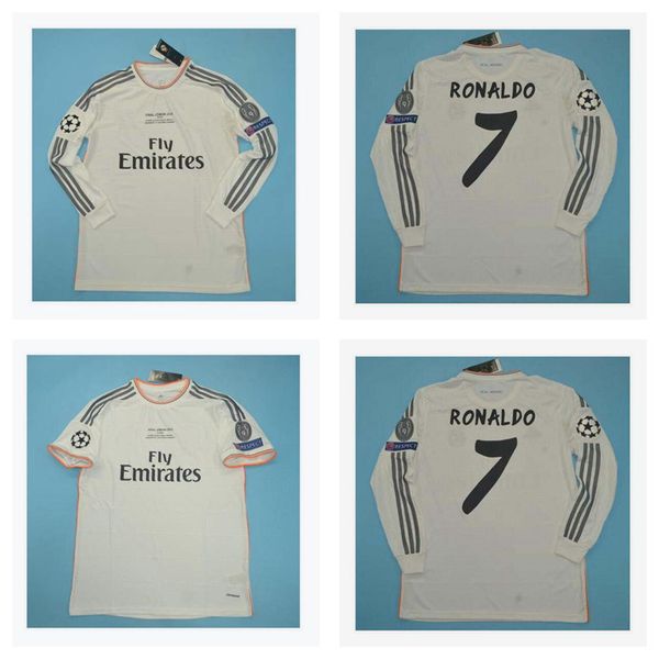 

thai 13 14 real madrid retro jerseys sergio ramos soccer jersey 2013 2014 ronaldo classical benzema football shirt raul maillot de foot qq13, Black;yellow