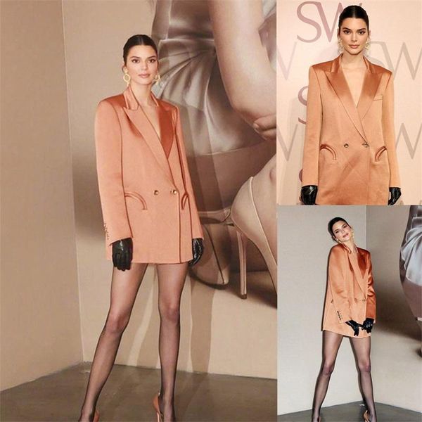 

women's two piece pants est style women suits 1 party suit deep v neck fashion shiny satin long coat, White