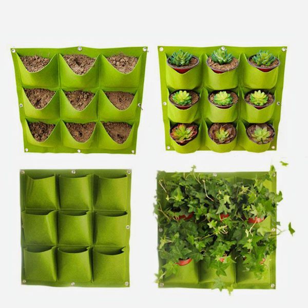 

planters & pots 9-36 pockets wall hanging planting bags plant grow vertical garden planter wall-mounted felt for flowers
