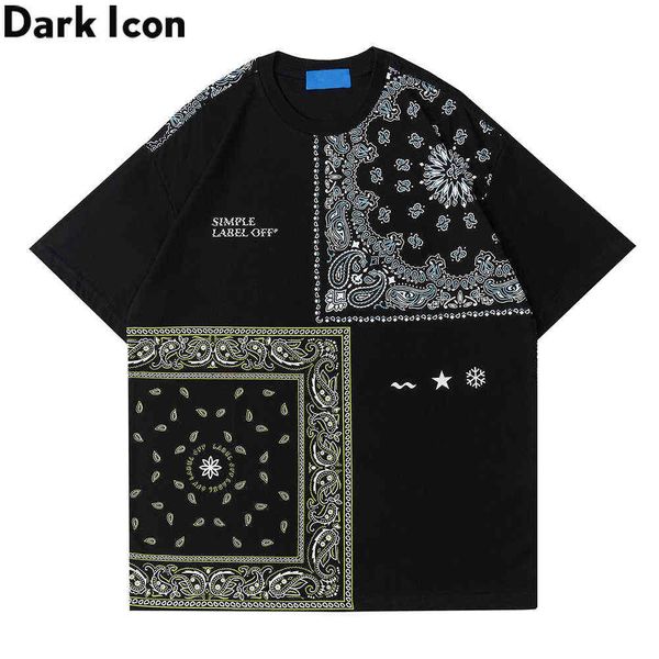 Bandana Hiphop Tişört Erkekler Kadınlar Yuvarlak Boyun Hipster erkek T-shirt Çift Tee Gömlek 210603