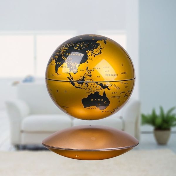 

high tech products luminous 6-inch gold floating flying saucer globe ornaments
