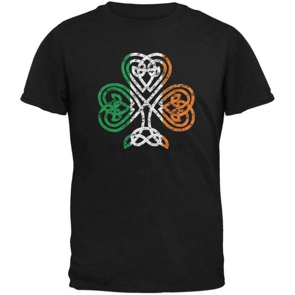 

men's t-shirts st. patricks day - shamrock knot black t-shirt, White;black