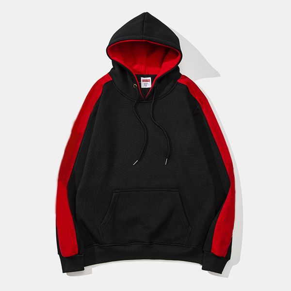 

fashion men's hoodie sup winter plus velvet warmth trend applique letter pattern women's sweater hoodie size m-2xl, Black