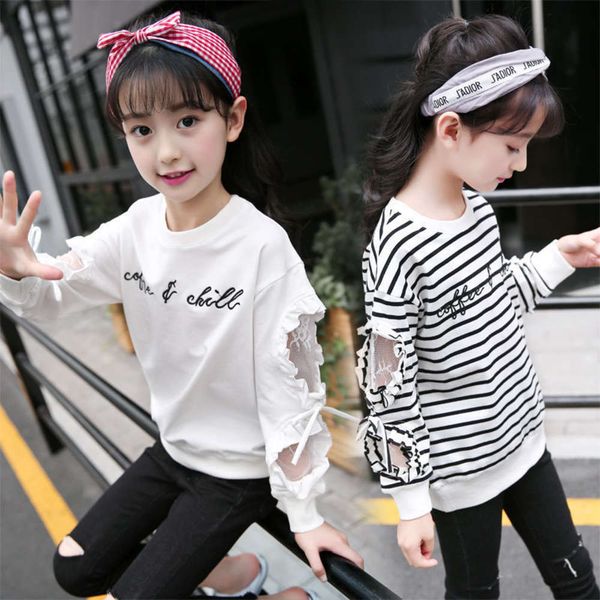 

long sleeve girls' 2021 new t-shirt bottom coat, Blue