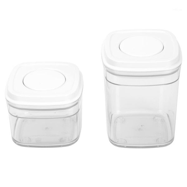 

storage bottles & jars 2pc food sealing transparent kitchen canisters sealed