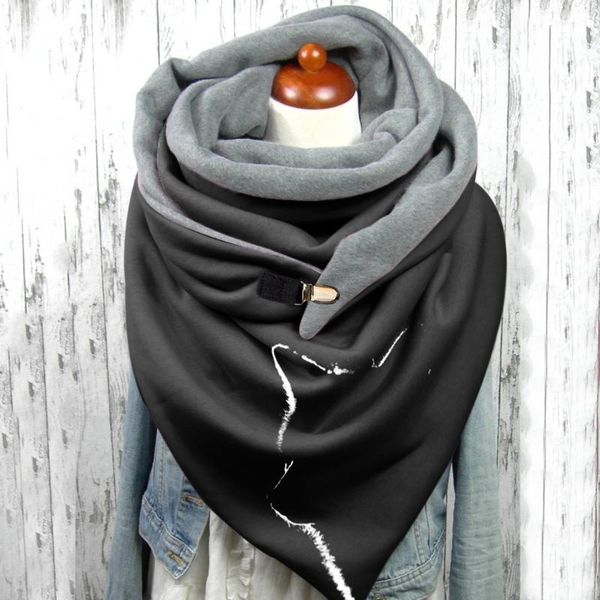 

2021 luxury fashion women soild dot printing button soft wrap casual warm scarves shawls foulard femme warm scarves shawls, Blue;gray