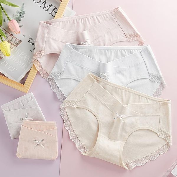

women's panties pregnant underwear, cotton, antibacterial, early second trimester, late pregnancy, low waist women, sum, Black;pink