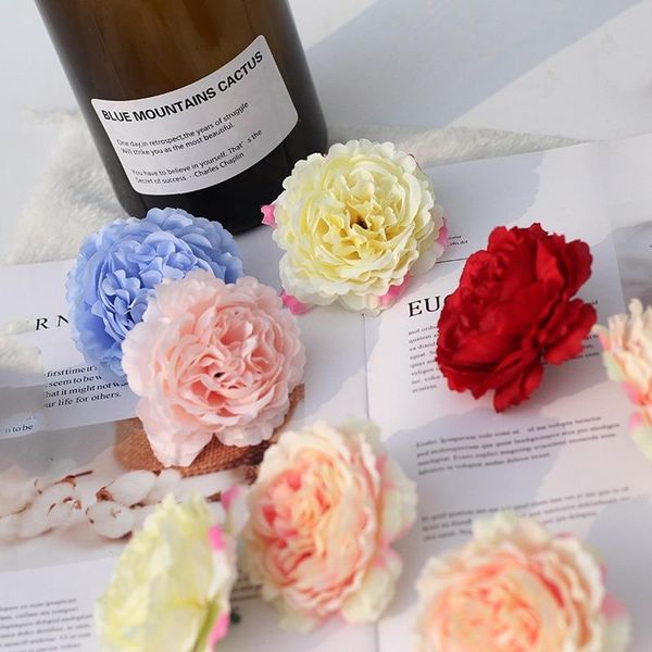 

decorative flowers & wreaths 10pcs/lot artificial peony silk flower head for wedding decoration background wall t-road lead arrangement