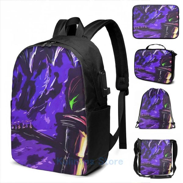 

backpack funny graphic print metroid metal the brood usb charge men school bags women bag travel laptop