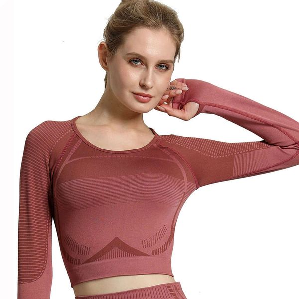

striped new style fitness suit long sleeve women's running sportswear yoga, Gray