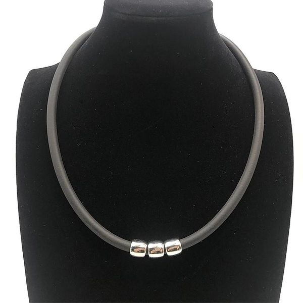 

pendant necklaces yd&ydbz black leather rope short necklace for women simple metal matching pendants wedding night party accessories, Silver