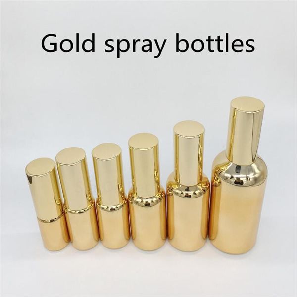 

10ml 20ml 30ml 50ml 100ml gold glass refillable empty atomiser spray bottle,glass perfume bottle,containe subpackage bottle