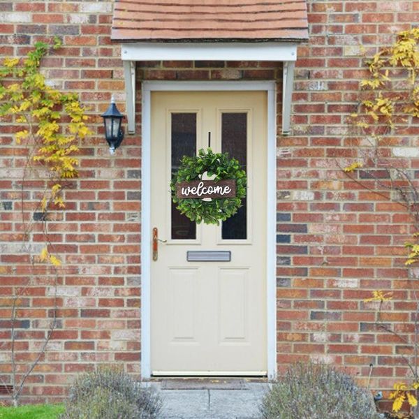 

wreaths simulation wreath welcome door green wreath wooden sign pendant wedding party decoration garlands dekoracje do pokoju