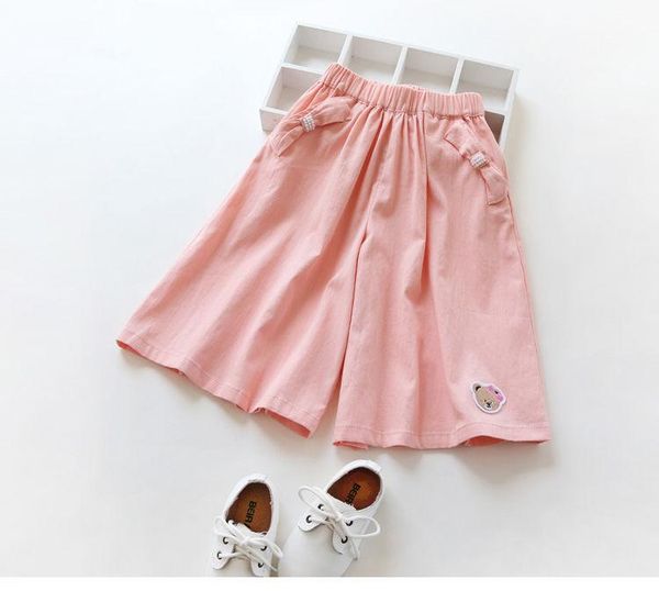 

shorts fashion girls high waist 2021 summer baby girl soft loose cute kids capri pants for teenagers 13-4 years, Black