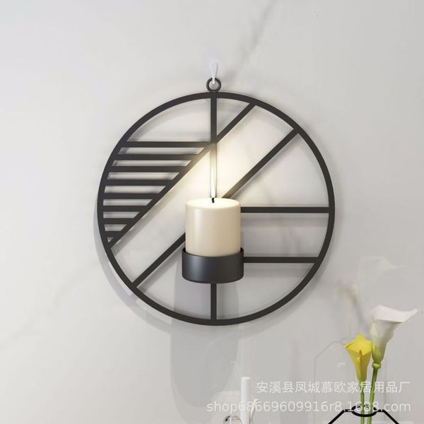 

geometric round wall candltick wall decoration three dimensional creative metal