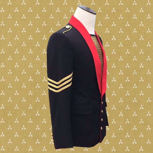 

bar men singer jazz stage clothes black slim tide male blazer coat prom host dancer performance outfit nightclub show costumes, Black;red