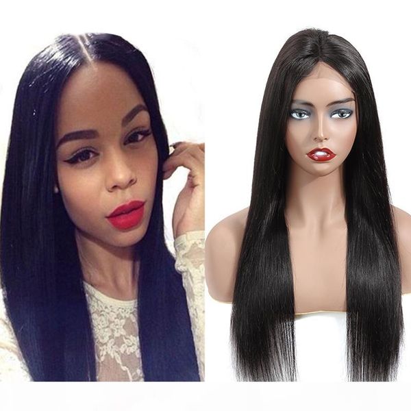 

4x13 straight lace frontal wig unprocessed brazilian lace front human hair wigs remy straight lace front wig, Black;brown