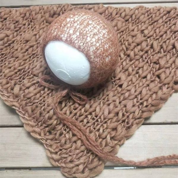 

50*50cm handcraft acrylic fiber blanket+hat basket stuffer filler newborn baby pgraphy background 210309