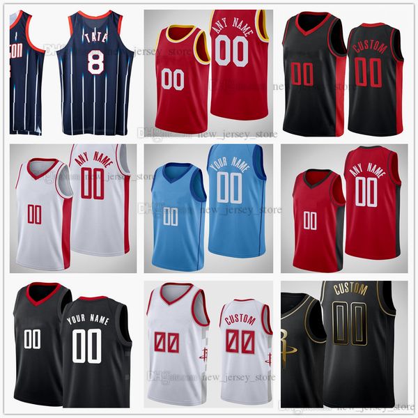 

custom printed new city diamond 75th basketball jerseys jalen green porter jr. wall gordon wood tate sengun house theis augustin nwaba garub, Black;red