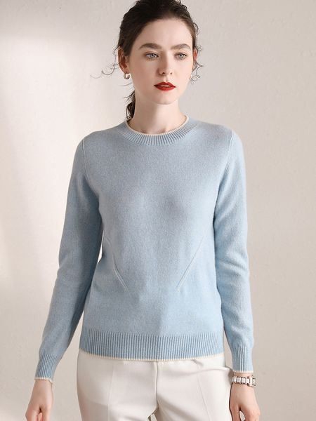 

2021 new 100% caxemira feminina o-pescoo mangas compridas inverno tric feminino de cobertura fc26, White;black