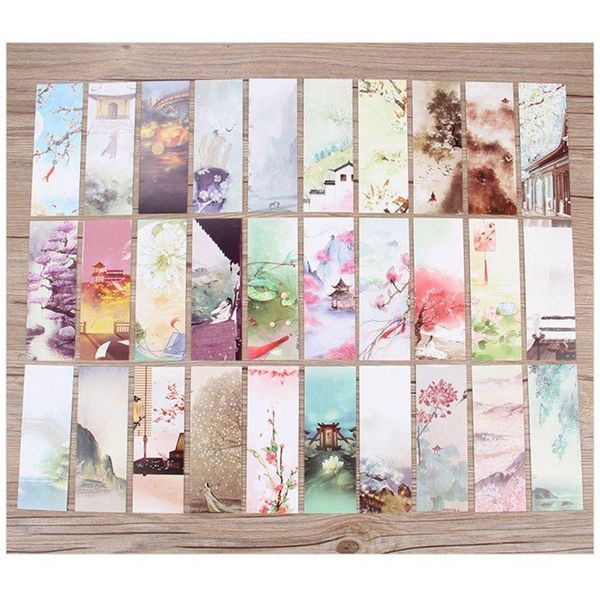 

bookmark 30pcs 18 styles creative chinese style flowers paper bookmarks painting cards retro beautiful boxed commemorative gifts
