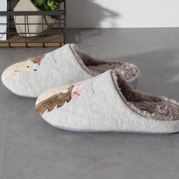 

slippers warm cute autumn winter woman home wear sandals flats plus size comfortable platform shoes .251, Black