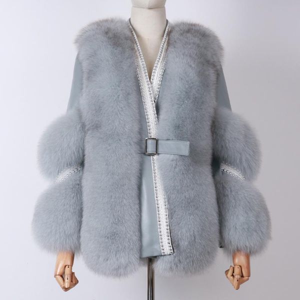

women's fur & faux real women ladies natural coat long, Black