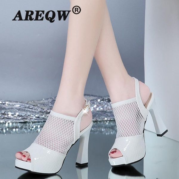 

sandals women ladies peep toe hollow out high chunky heels casual ankle zippers pumps platform boots botas shoes, Black