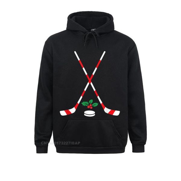 

men's hoodies & sweatshirts ice hockey christmas candy cane hooded pullover geek autumn for funny hip hop, Black