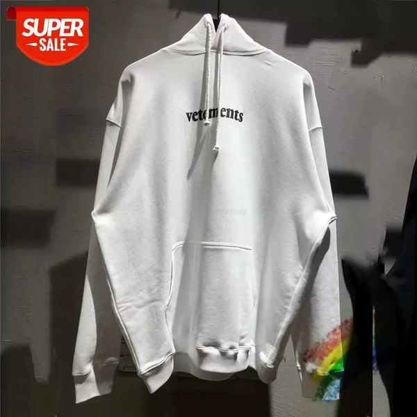 

heavy fabric vetements hoodie hooded men women sweatshirt embroidery vetements hoody pullover #hd5a, Black
