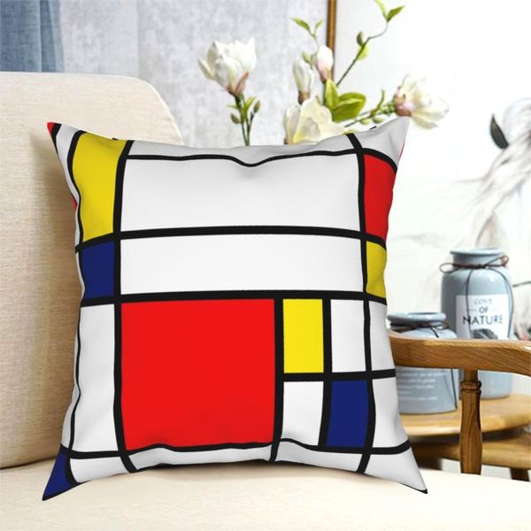 

pillow case mondrian art abstract 60s pillowcase printed polyester cushion cover gift throw home square 40x40cm