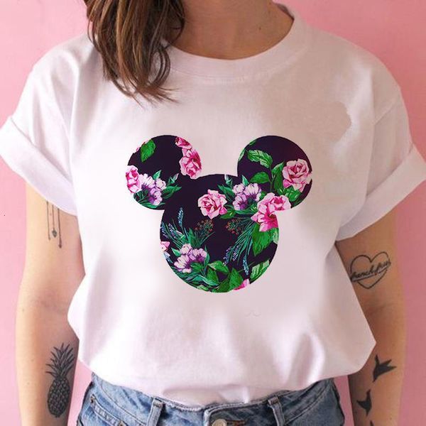 

2021 new hipster matching t shirt cute holiday tees women silhouette of lovely big ears t-shirt shirt girl tumblr tee, White