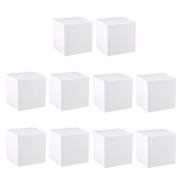 

10pcs white gift boxes square packaging box folding carton case for craft cupcake (12 x 12 x 12)