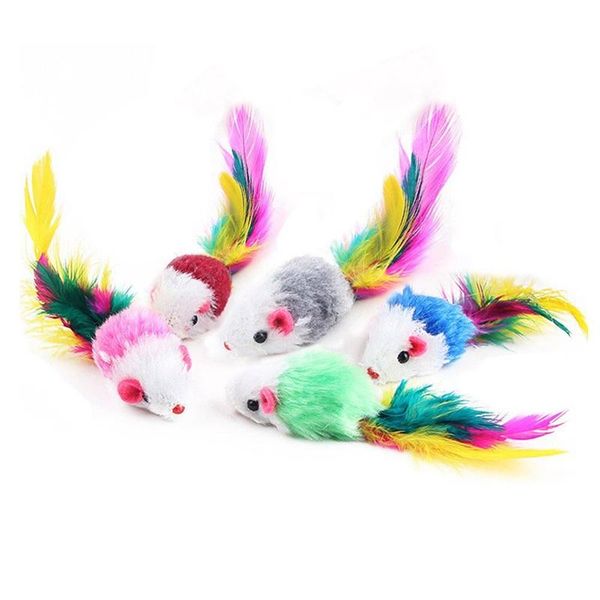 

cat toys 5 pack color mouse small tail pet toy