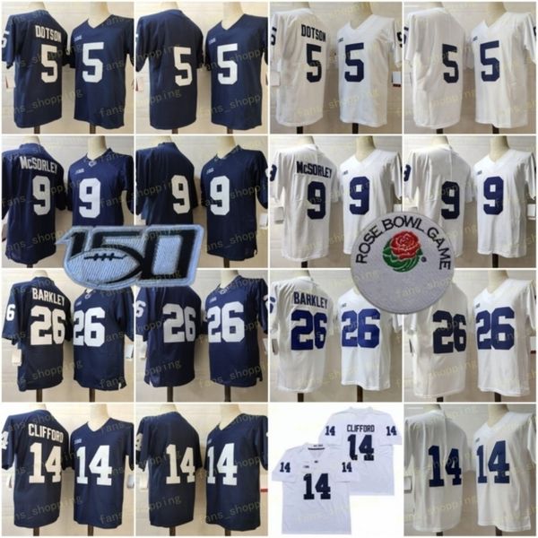 

ncaa penn state nittany college 5 jahan dotson 14 sean clifford 26 saquon barkley 9 trace mcsorley 1 kj hamler 11 micah parsons 150th footba, Black