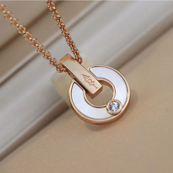 

pendant necklaces luxury jewelry1:1logo compass white fritillary necklace roman fashion brand bvl jewelry female, Silver