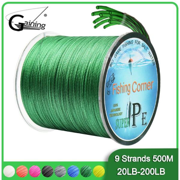 

9 strands braided fishing line 500m 8 color super strong japan multifilament pe braid line 20lb 35lb 45lb 65lb 110lb 150lb 200lb