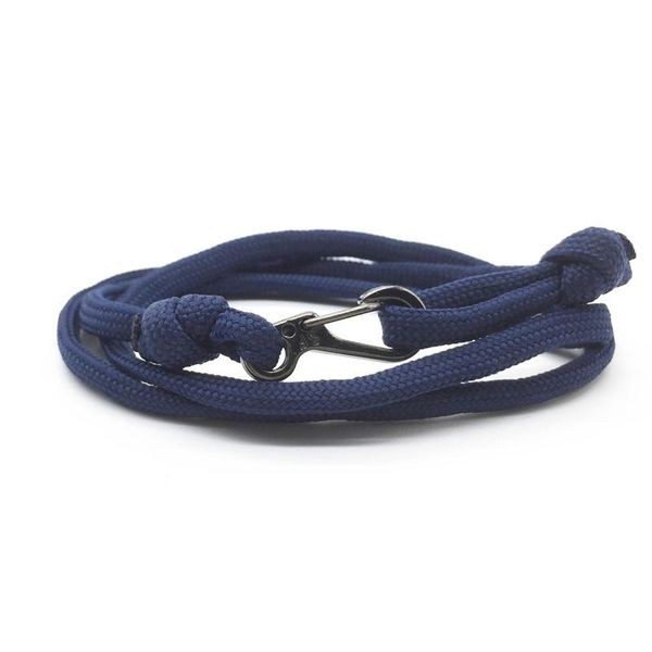 

tennis dark blue sf clasp adjustable double wrapped paracord, Golden;silver