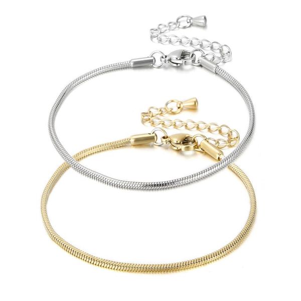 

link, chain snake bracelet simplicity stainless steel silver black charm gold color square women jewelry