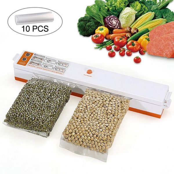 

food savers & storage containers vacuum sealing machine home kitchen electric automatic preservation packaging with 10pcs bags