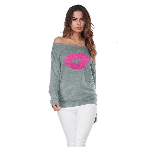 

fashion women hoodies new red big lips printed off shoulder long sleeve casual women pullovers hoodies streetwear, Black