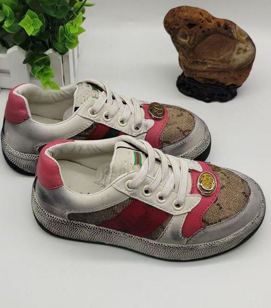 

2020 infant kids running chained shoes rubber 1 suede youth junior sports trainers big small boy girl children link-embossed one a3, Black;red