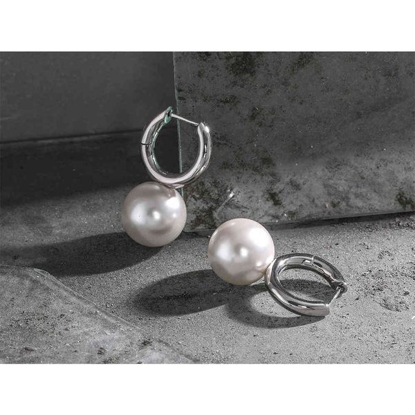 

glass city french celli style mother shell pearl earrings with brass gold plated, Golden