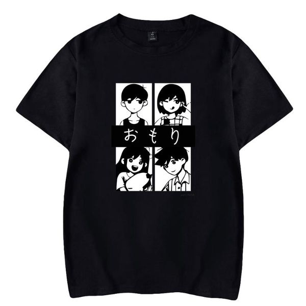 

men's t-shirts omori t shirt fashion cartoon men women harajuku japanese anime korean style casual short sleeve tee, White;black